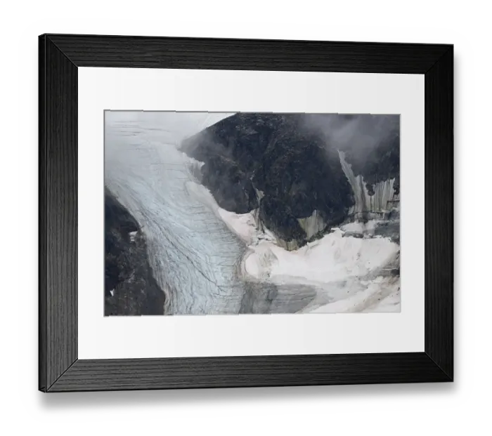 Framed Print : Glaciers and rocks, Kongsbreen Glacier