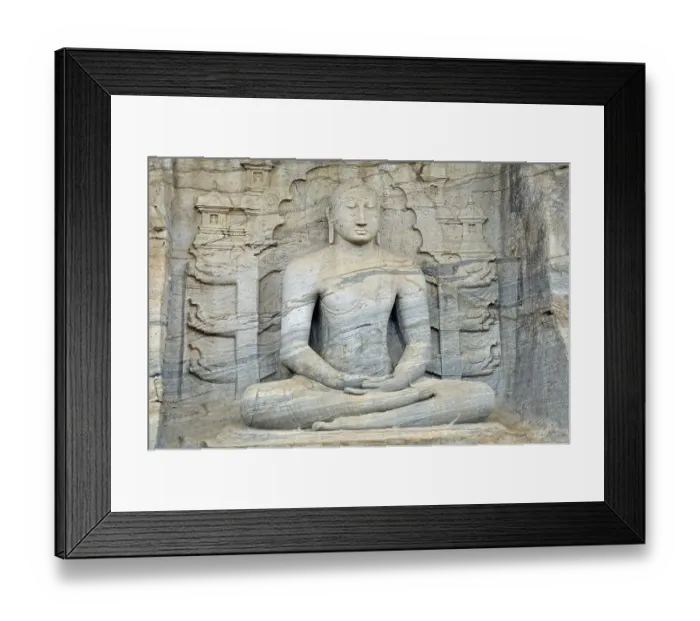 Framed Print : Buddha statue with meditation gesture Dhyana or Samadhi mudra