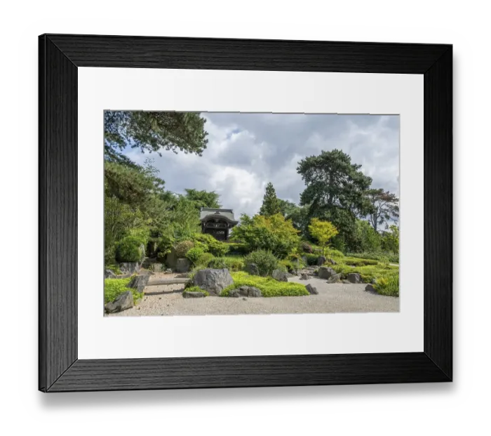 Framed Print : Wooden building in Japanese gardens