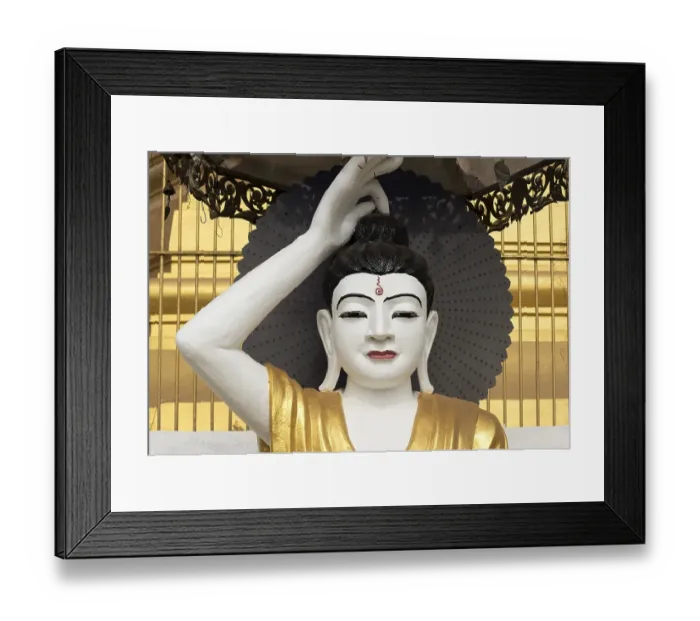 Framed Print : Deity statue, Uzina Pagoda, U Zina Paya