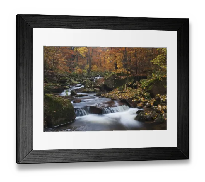 Framed Print : Ilse brook in autumn, rapids, Ilsetal valley