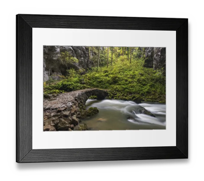 Framed Print : Old bridge, River Rak, Rakov Skocjan