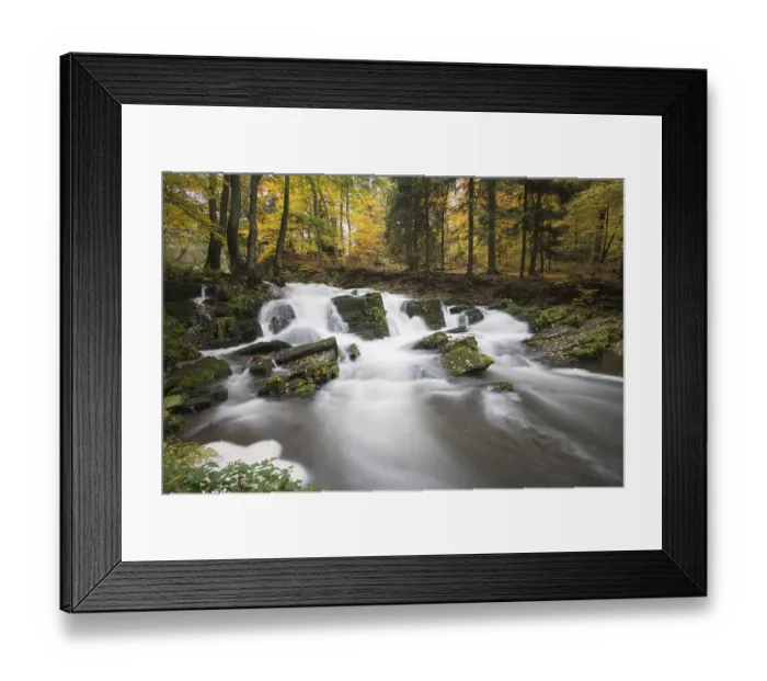 Framed Print : Selke Waterfall, autumn forest