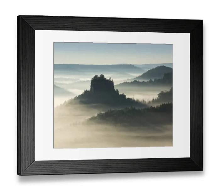 Framed Print : Morning atmosphere in the Elbe Sandstone Mountains