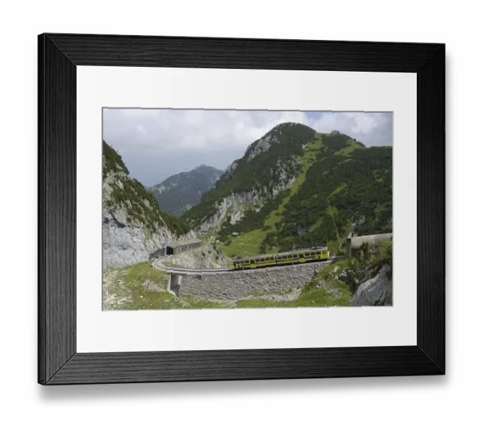 Framed Print : Wendelstein (1838 m), rack railway to the summit