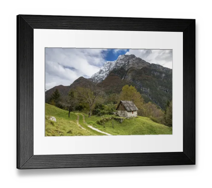 Framed Print : Alpine hut, Soca Valley, Julian Alps