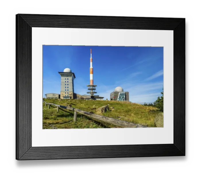 Framed Print : Peak of Brocken with radar station