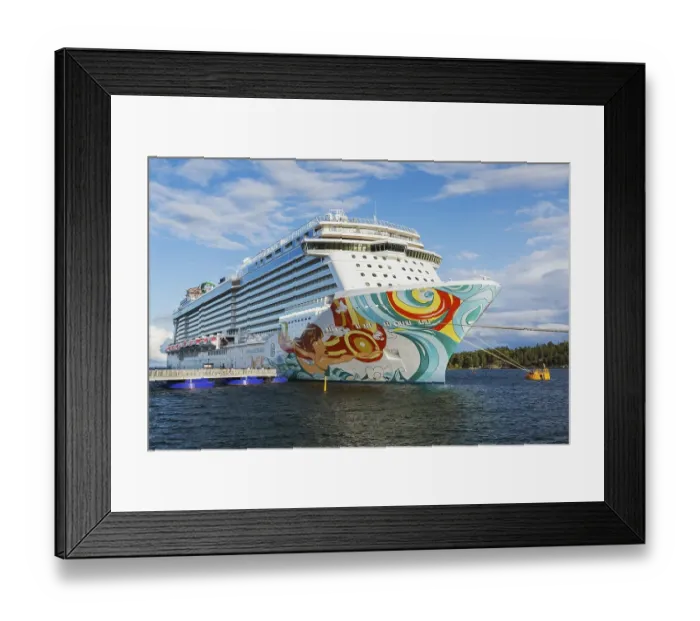Framed Print : Norwegian Getaway cruise ship moored in the port of Stockholm Framed Print : Norwegian Getaway cruise ship moored in the port of Stockholm