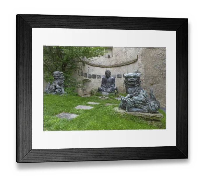 Framed Print : Sculptures, Messner Mountain Museum Framed Print : Sculptures, Messner Mountain Museum
