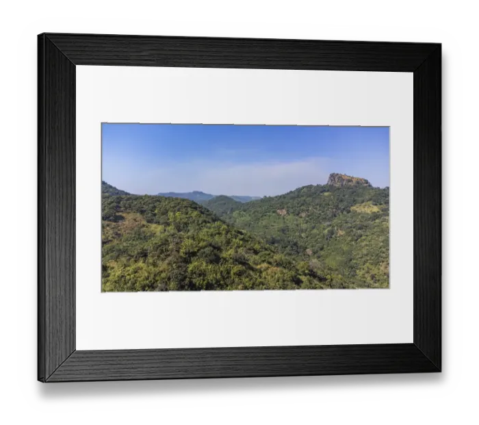 Framed Print : Aerial of the forested mountains near mamou