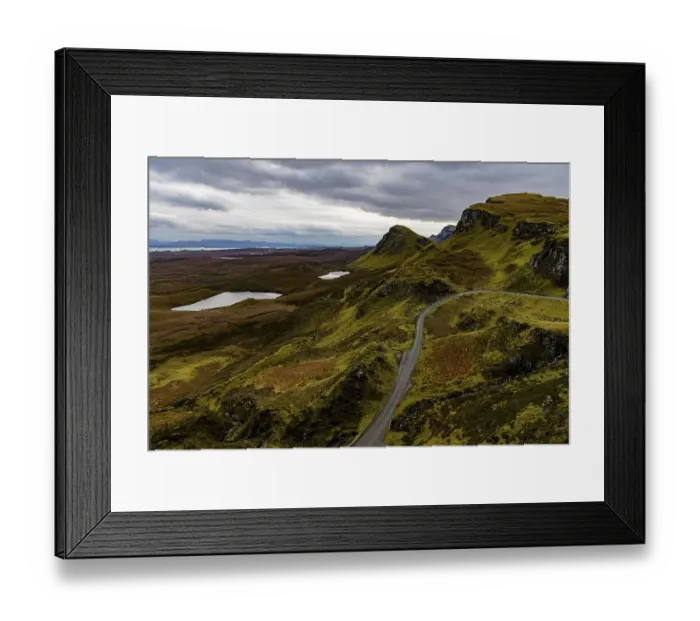 Framed Print : Quiraing massif with dramatic clouds