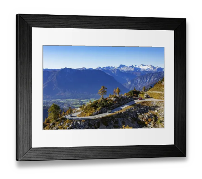 Framed Print : View from the Loser Panoramastrasse into the Ausseerland and to the Dachstein