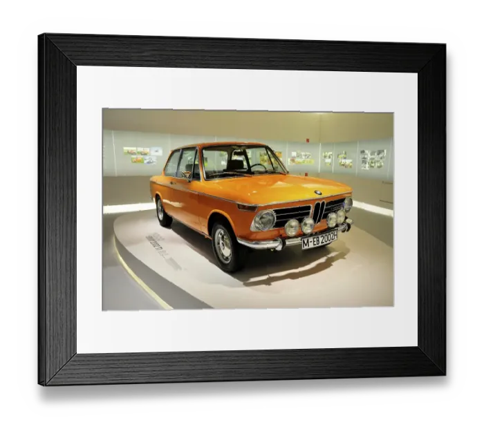 Framed Print : BMW 2002 TI from 1968, BMW Museum