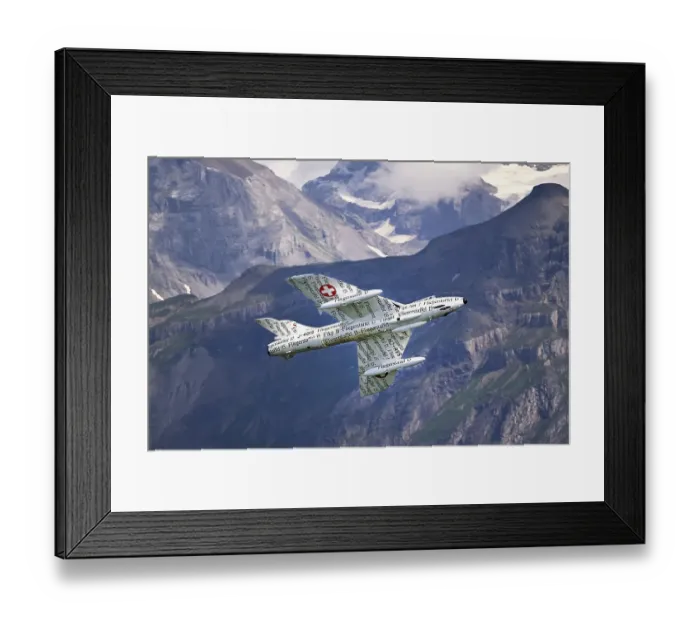 Framed Print : Vintage fighter plane, Hawker Hunter Papyrus