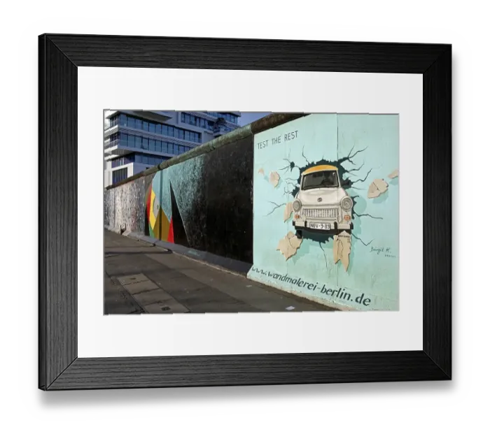 Framed Print : Mural on remnant of the Berlin Wall with the cardiac stress test (Test The Rest)