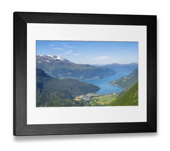 Framed Print : Fjord Innvikfjorden, Jostedalsbreen National Park