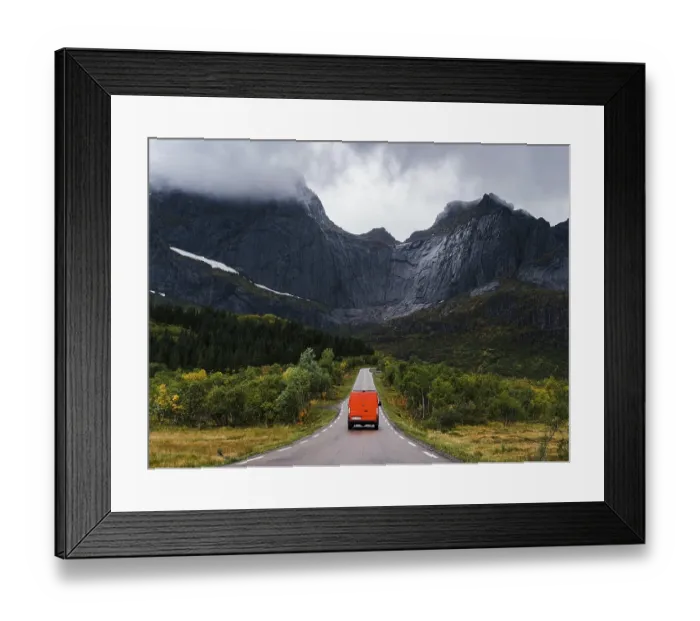 Framed Print : Campervan, Flakstadoy, Lofoten, Norway, Europe
