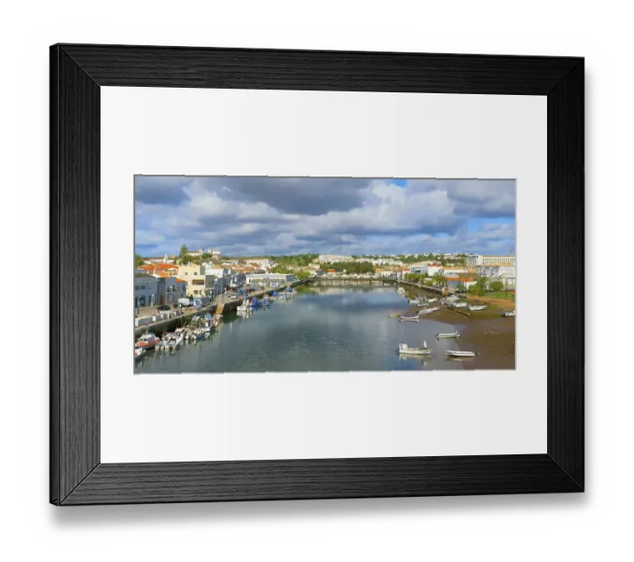 Framed Print : Tavira and harbor, Algarve, Portugal, Europe
