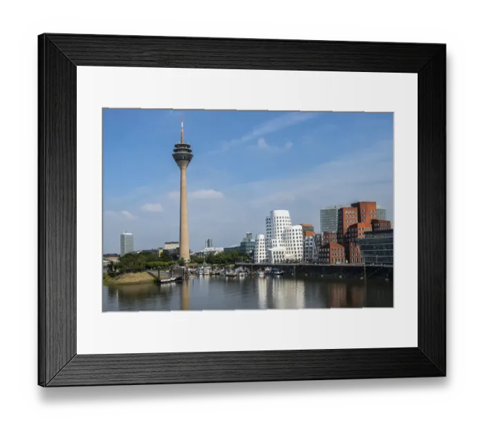 Framed Print : Medienhafen or Media Harbour and Rheinturm Framed Print : Medienhafen or Media Harbour and Rheinturm