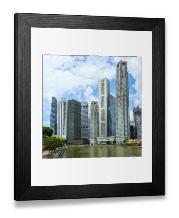 Framed Print : Skyscrapers along the Singapore river