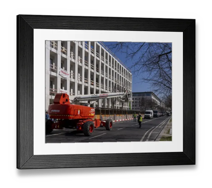 Framed Print : Polish Embassy, construction site Unter den Linden