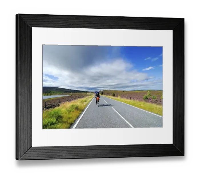 Framed Print : Cyclist in the Grampian Mountains Framed Print : Cyclist in the Grampian Mountains