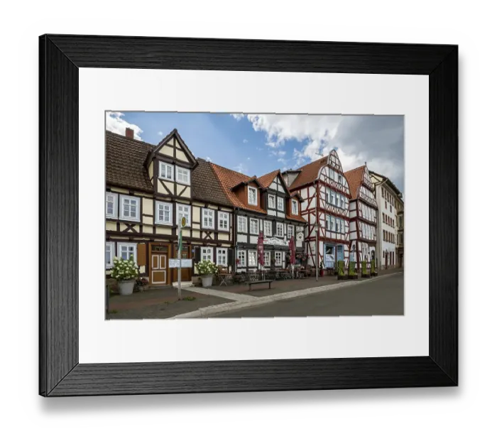 Framed Print : Historic half-timbered houses, Old Town