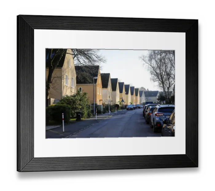 Framed Print : Typical settlement houses on the native soil