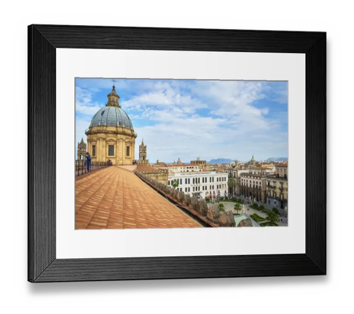 Framed Print : Cityscape from the roof of the Palermo Cathedral Framed Print : Cityscape from the roof of the Palermo Cathedral