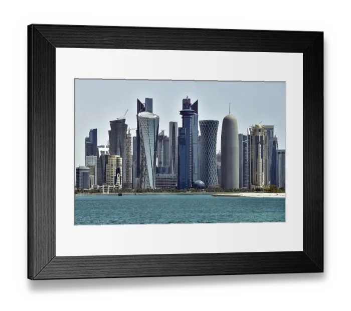 Framed Print : Skyscraper skyline, Doha, Qatar, Asia