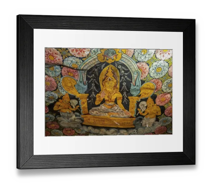 Framed Print : Fresco with Buddhist theme, interior Framed Print : Fresco with Buddhist theme, interior