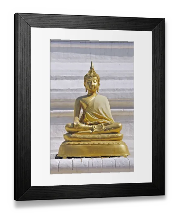 Framed Print : Gilded Buddha statue, Chiang Mai, Thailand, Asia