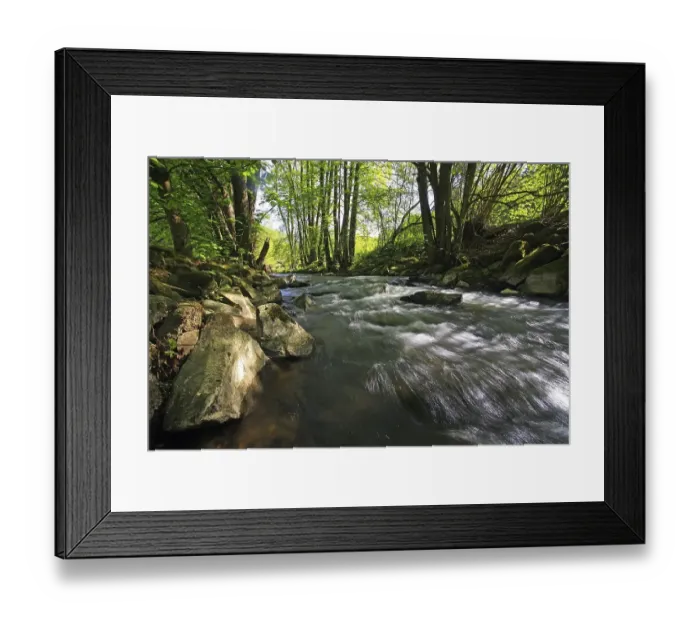 Framed Print : Stream in the Mittelgebirge mountain range