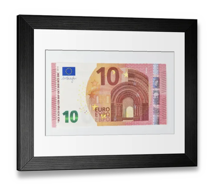 Framed Print : Banknote, 10 euro, studio shot