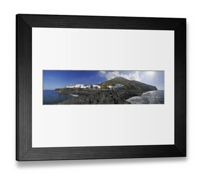 Framed Print : Panoramic view of Stromboli island Framed Print : Panoramic view of Stromboli island
