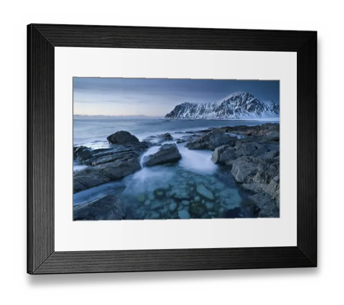 Framed Print : Evening mood at Skagsanden, beach near Flakstad