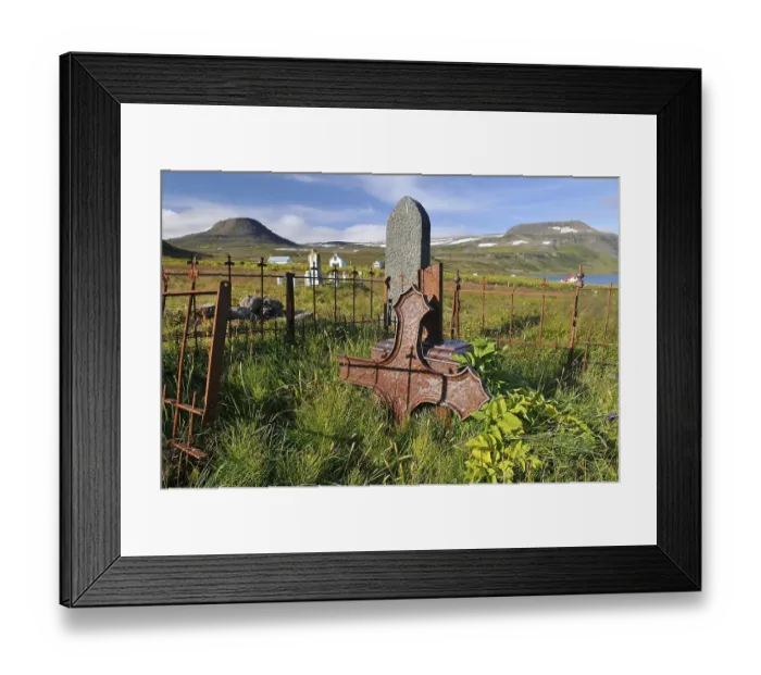 Framed Print : Old cemetery, Hesteyri, Hesteyrarfjoerour or Joekulfiroir