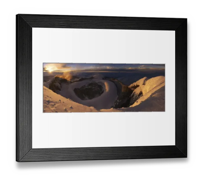 Framed Print : Crater of Cotopaxi Volcano at sunrise