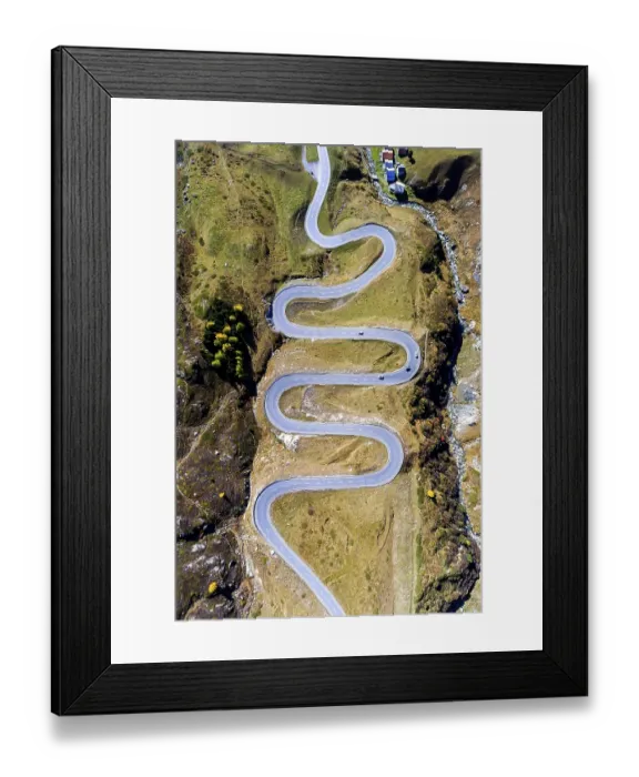 Framed Print : Julierpass, winding alpine pass in the Engadine Framed Print : Julierpass, winding alpine pass in the Engadine