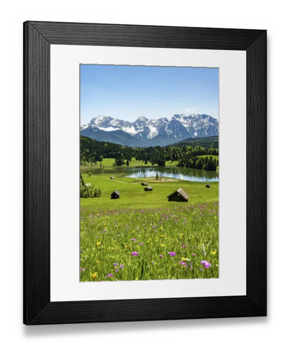 Framed Print : Flower meadow with hay barn at Geroldsee Framed Print : Flower meadow with hay barn at Geroldsee