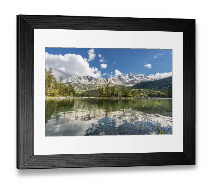 Framed Print : Eibsee lake and Zugspitze massif with Zugspitze Framed Print : Eibsee lake and Zugspitze massif with Zugspitze