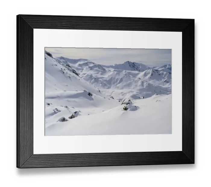 Framed Print : Snow-covered mountains, Wattentaler Lizum Framed Print : Snow-covered mountains, Wattentaler Lizum