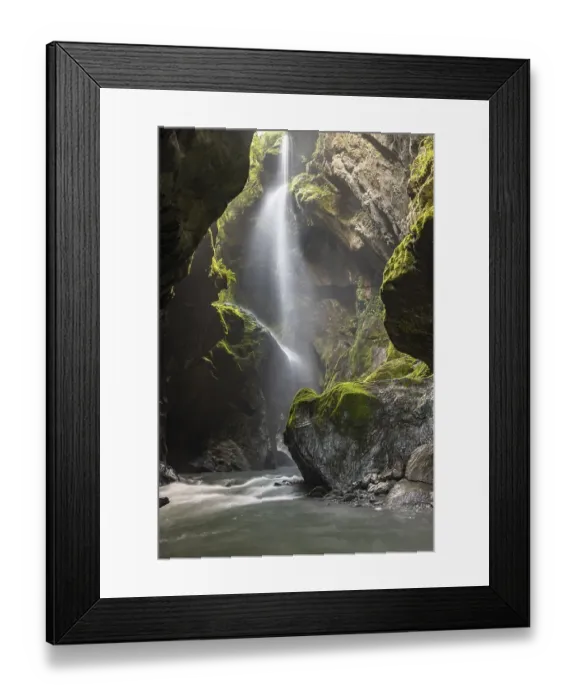 Framed Print : Narrow gorge with waterfall, Wilson Creek