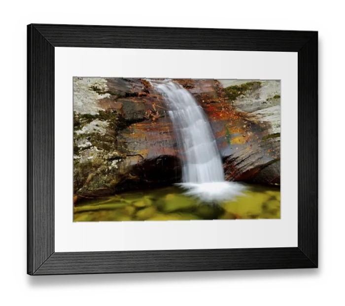 Framed Print : Waterfall in autumn landscape, Heihe National Park
