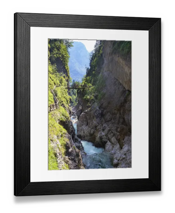 Framed Print : Climbing facility in the Lammerklamm