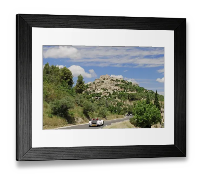 Framed Print : Vintage car on the road towards Gordes Framed Print : Vintage car on the road towards Gordes