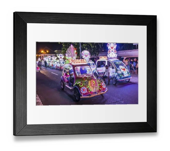 Framed Print : Car illuminated with colourful LEDs Framed Print : Car illuminated with colourful LEDs