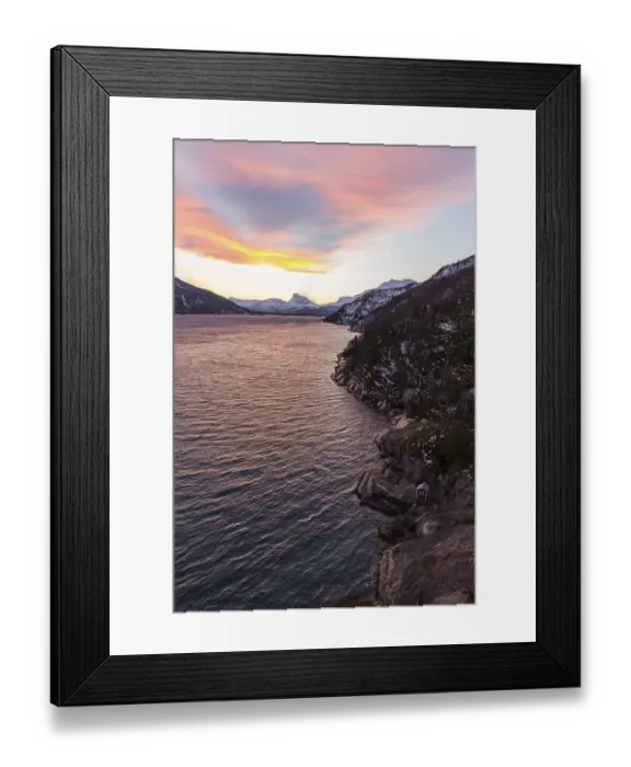 Framed Print : Skjomen Fjord, Lappviktinden Mountain behind