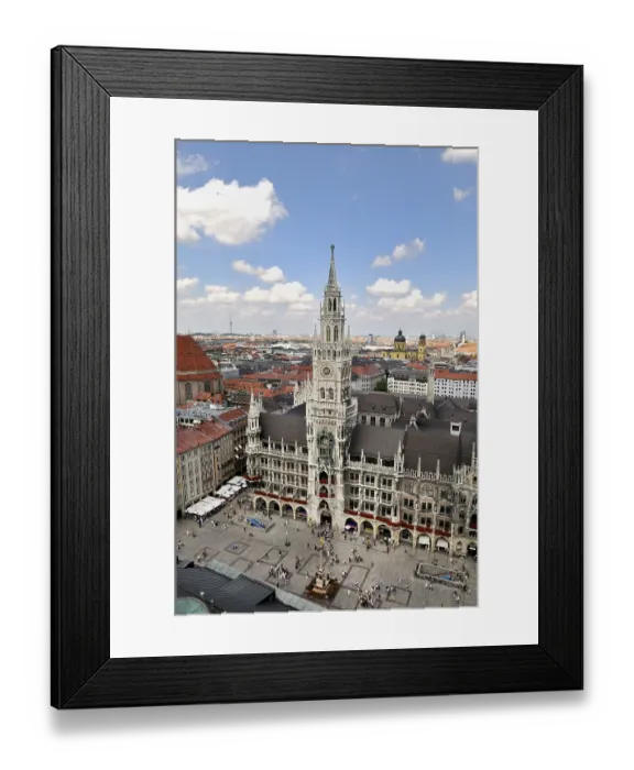 Framed Print : Munich city hall as seen from spire of the old Peter church Framed Print : Munich city hall as seen from spire of the old Peter church