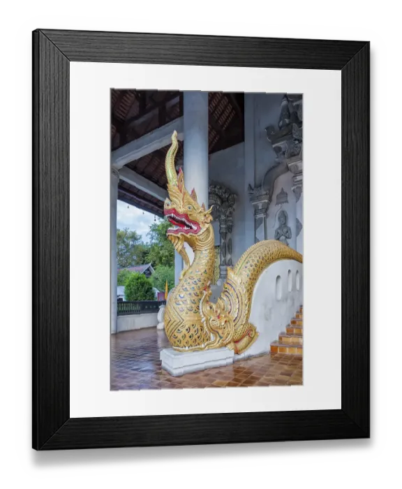 Framed Print : Naga, sacred snake, on chapel's front porch Framed Print : Naga, sacred snake, on chapel's front porch